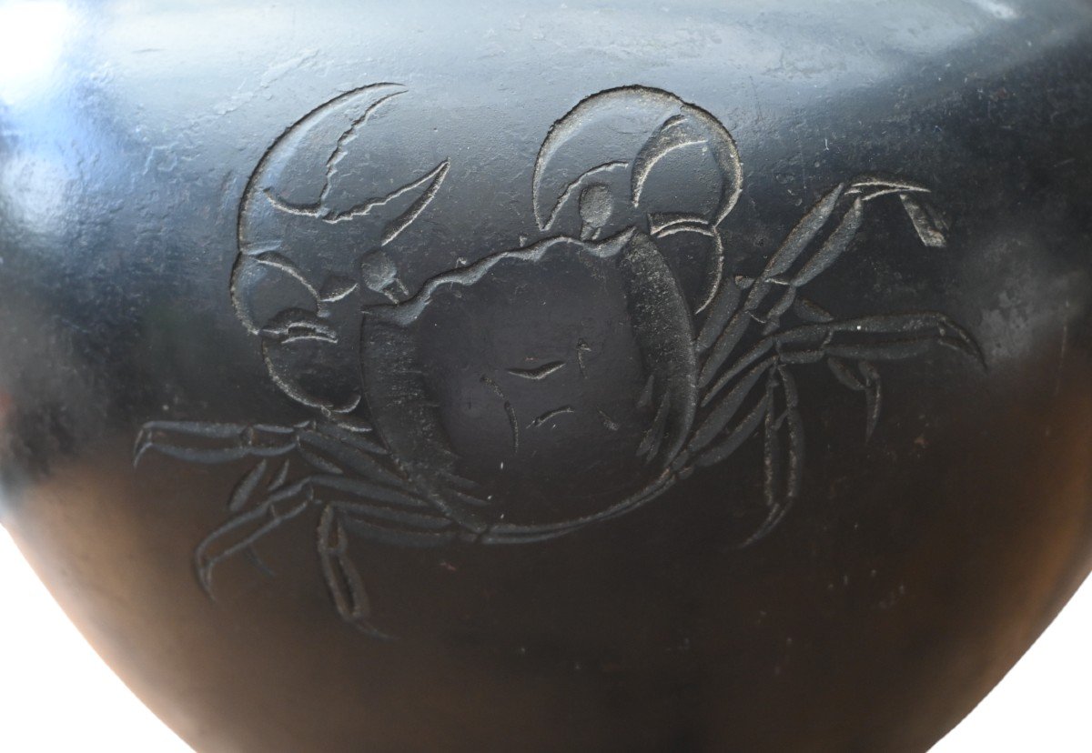 Vase Japonais En Bronze, époque Meiji-photo-2