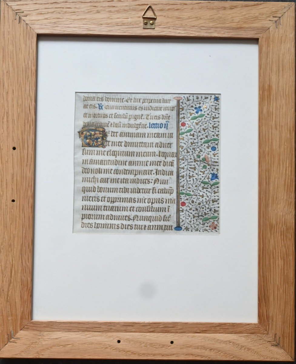Illuminated Manuscript Parchment, Gothic Period, 15th Century-photo-3