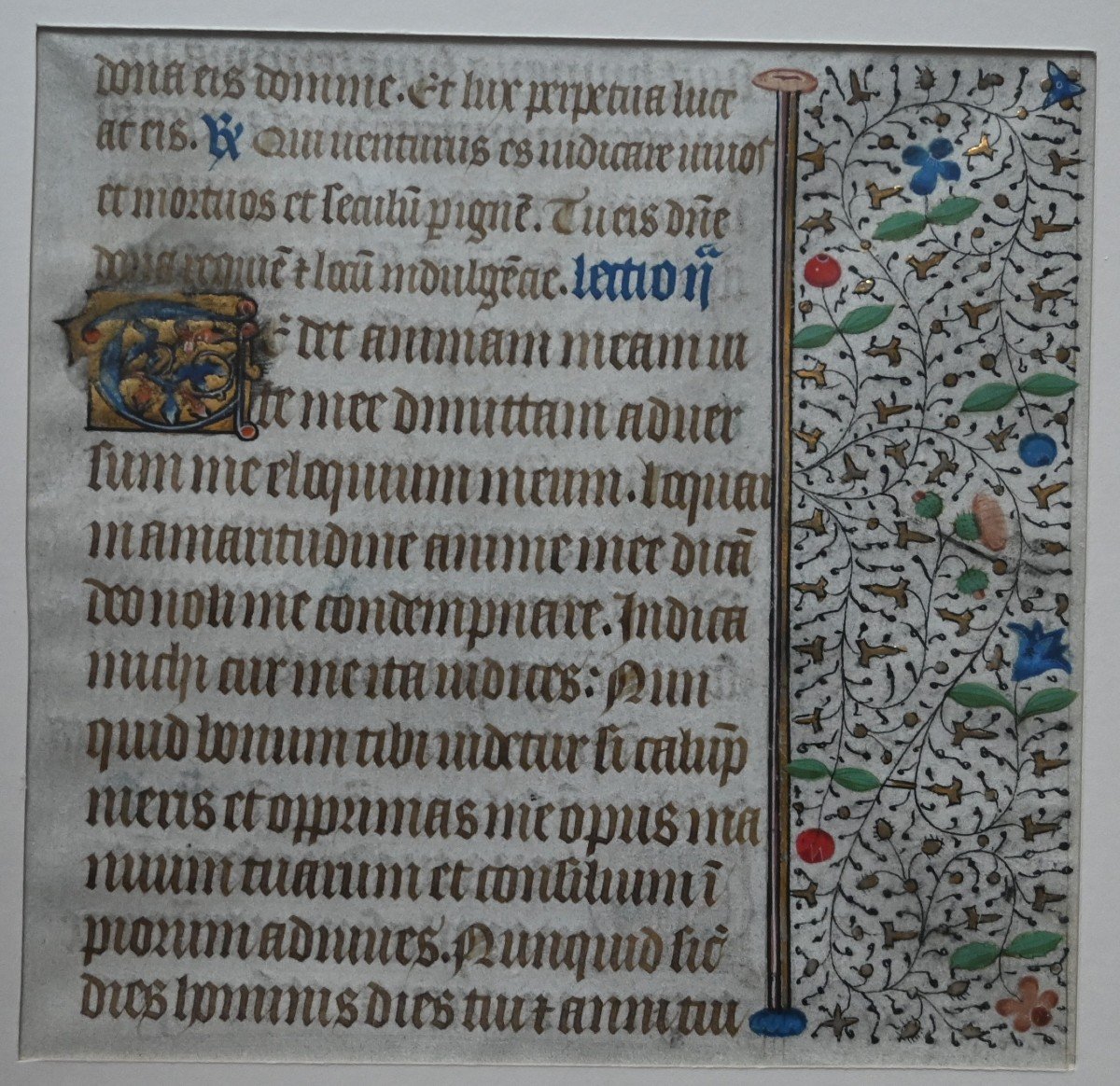 Illuminated Manuscript Parchment, Gothic Period, 15th Century-photo-4
