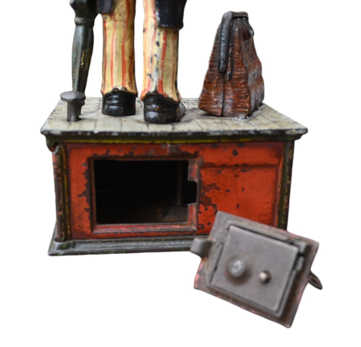 "uncle Sam" Cast Iron Mechanical Piggy Bank, 19th Century-photo-2