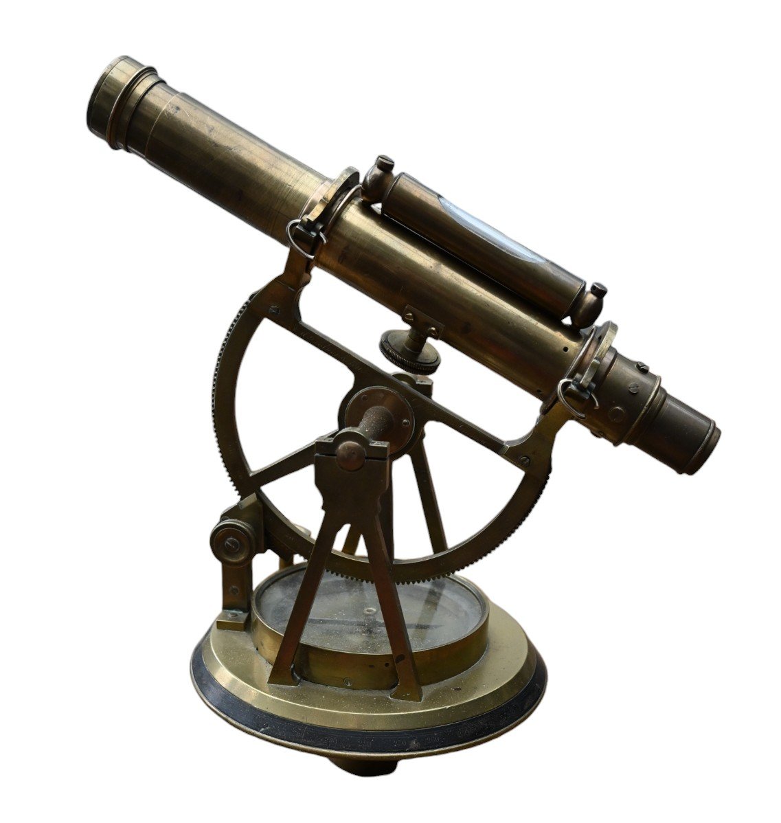 Scotland, Glasgow, Brass Nautical Alidade Telescope Compass Theodolite Marine, 19th Century