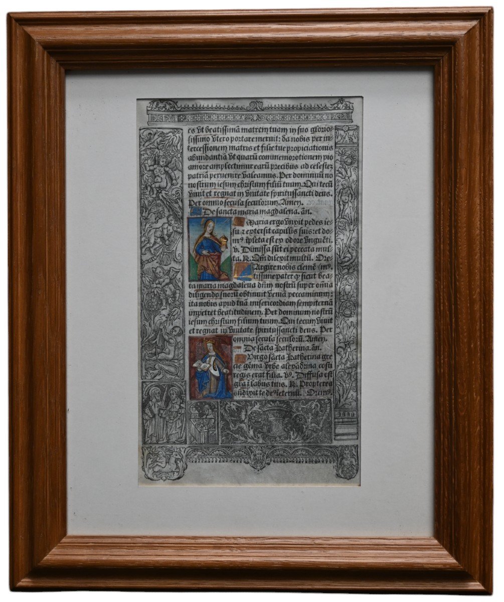 Illuminated Manuscript Parchment, Early Period, 15th Century-photo-2