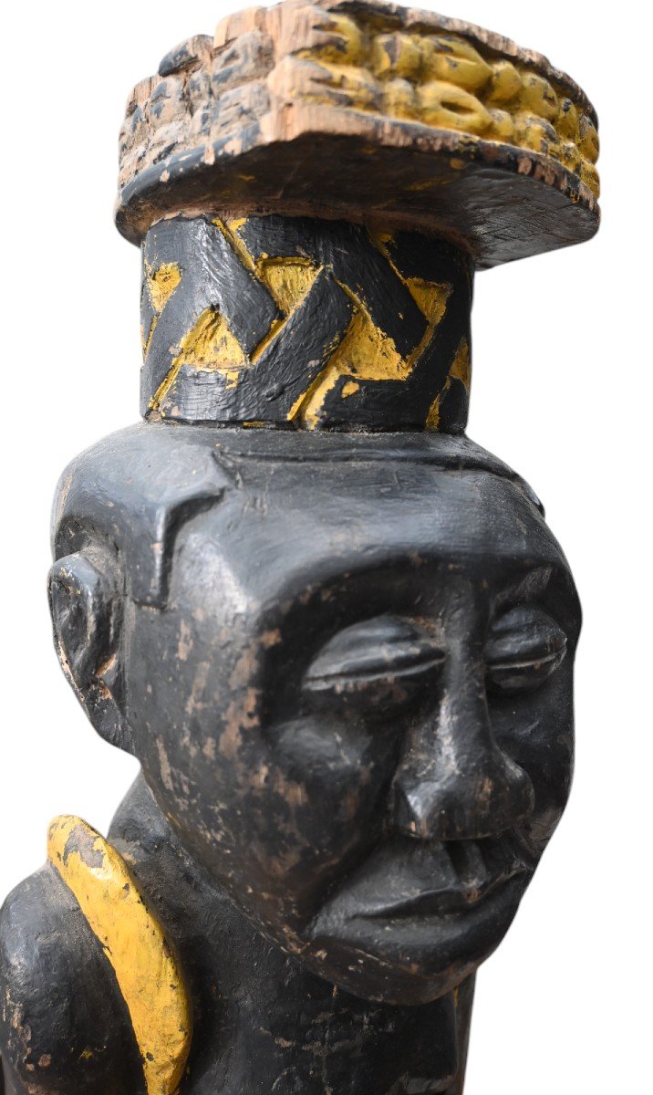 Seated King Statue (ndop) Of The Kuba Tribe, Dr Congo, First Half Of The 20th Century-photo-5