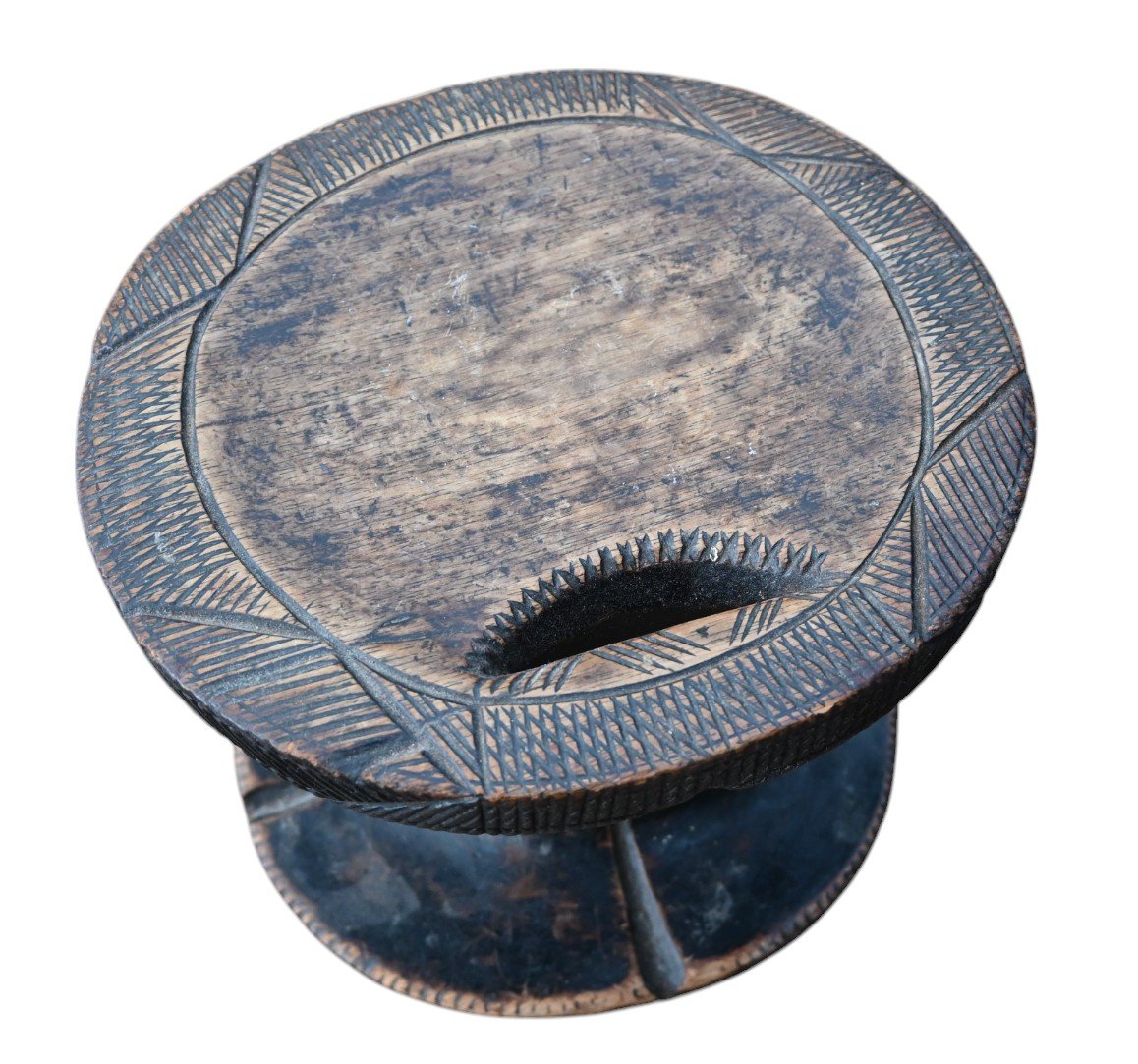 Stool/seat From The Triby Mangbetu Dr Congo, Early 20th Century-photo-2