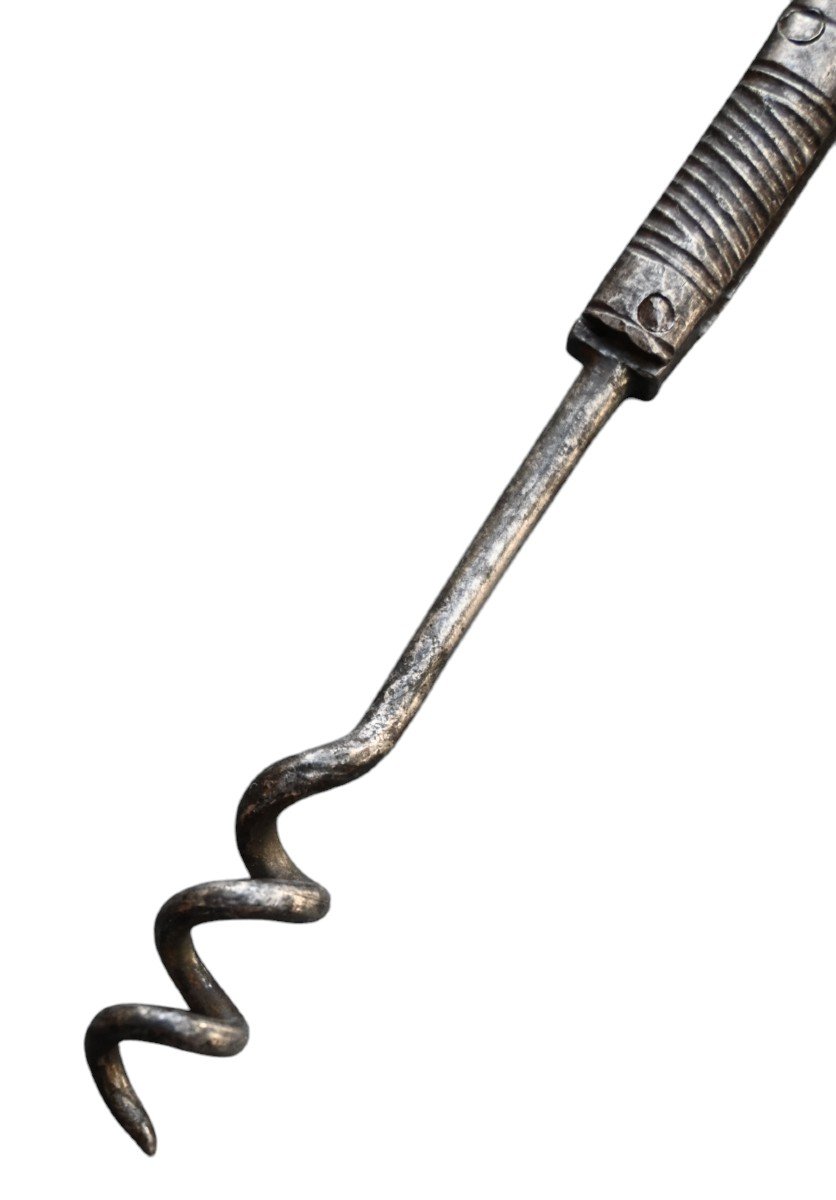 18th Century Wrought Iron Pocket Corkscrew-photo-4