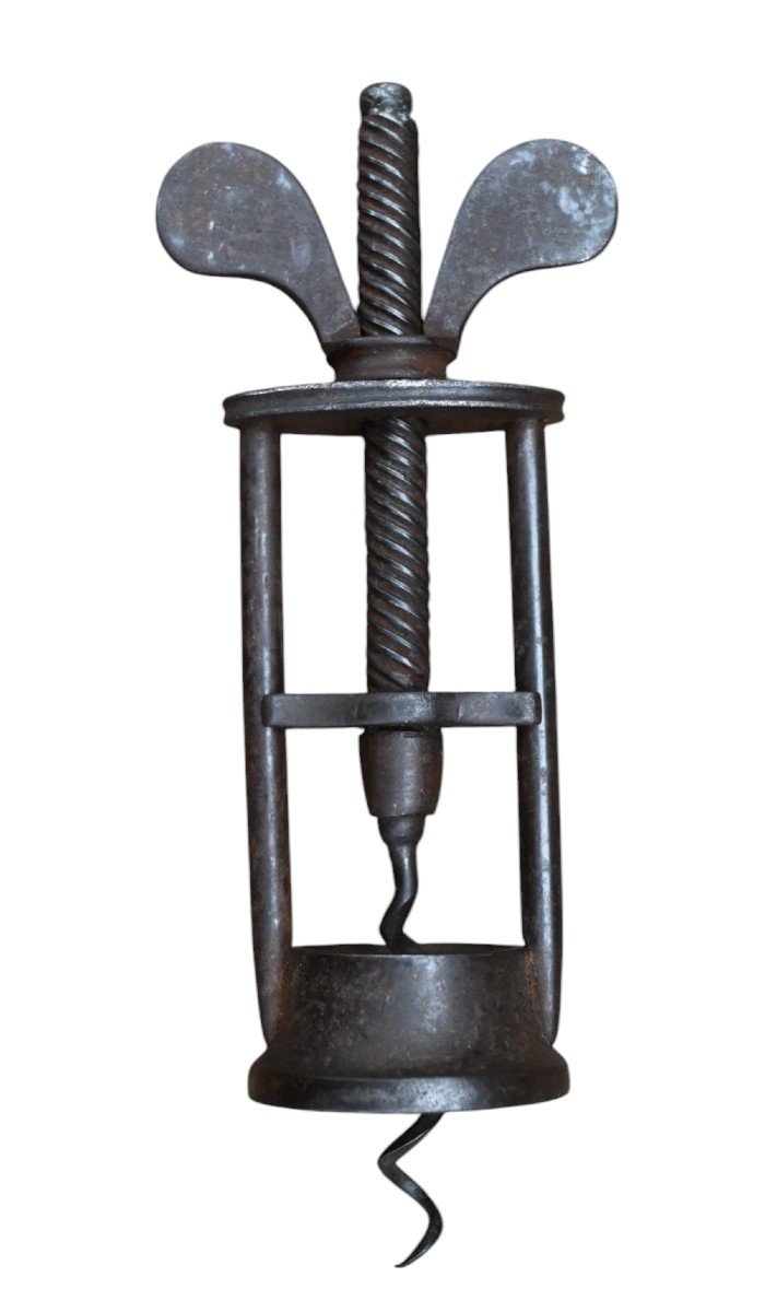 English Two Pillar Corkscrew, With Butterfly Nut Handle. Late 18th Century-photo-2