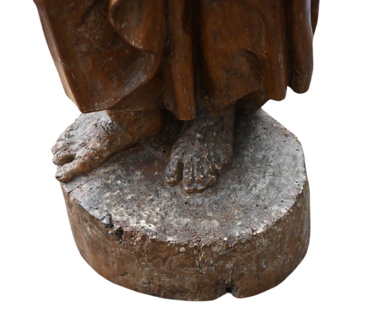 17th Century Fruitwood Statue Representing A Judge Or Magistrate-photo-2