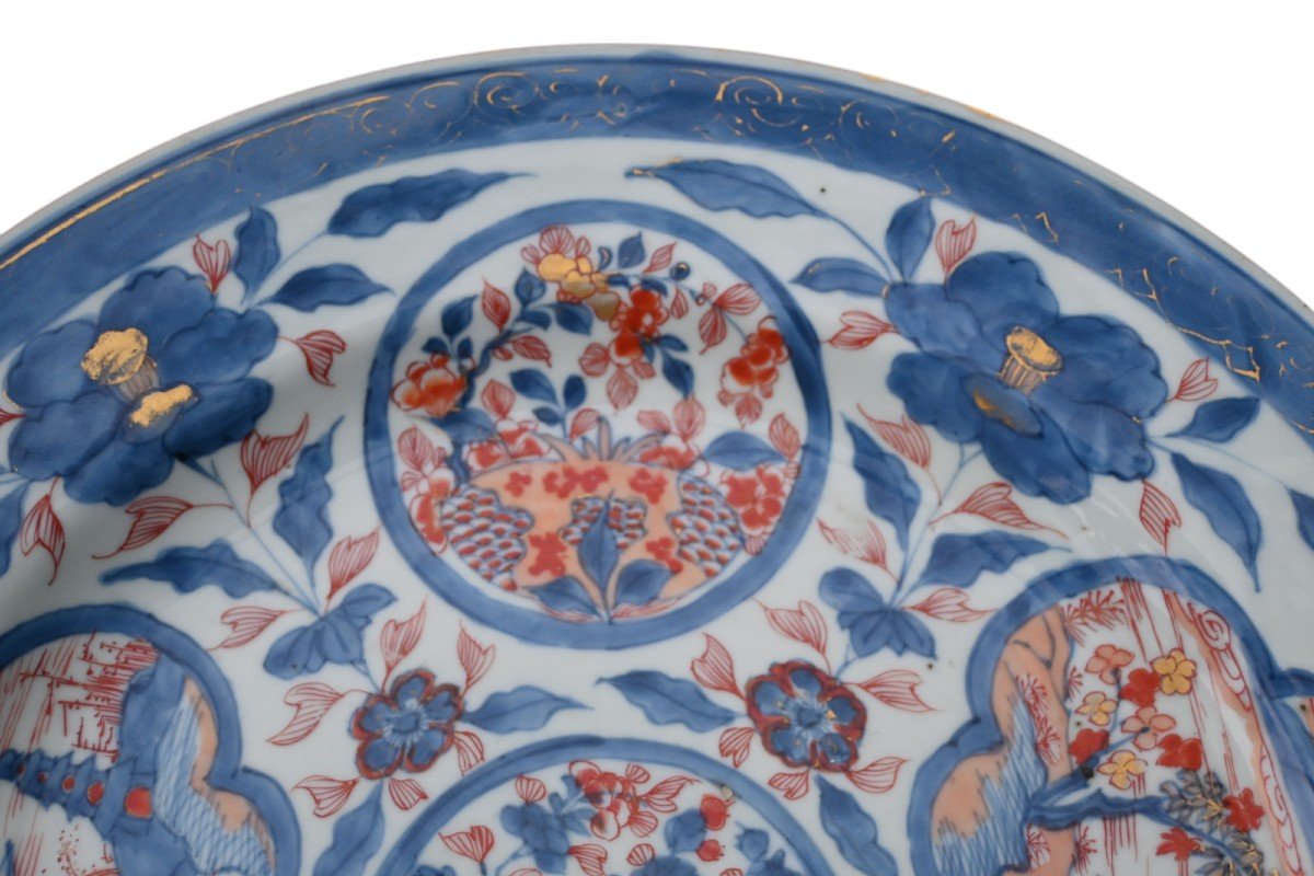 Large 18th Century Chinese Imari Porcelain Plate, Kangxi Period-photo-4