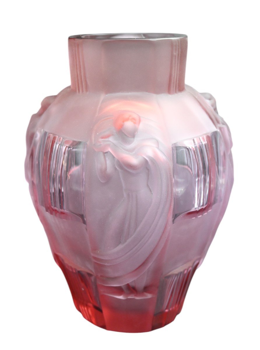 Rene Lalique Art Deco Vase 4 Dancers 