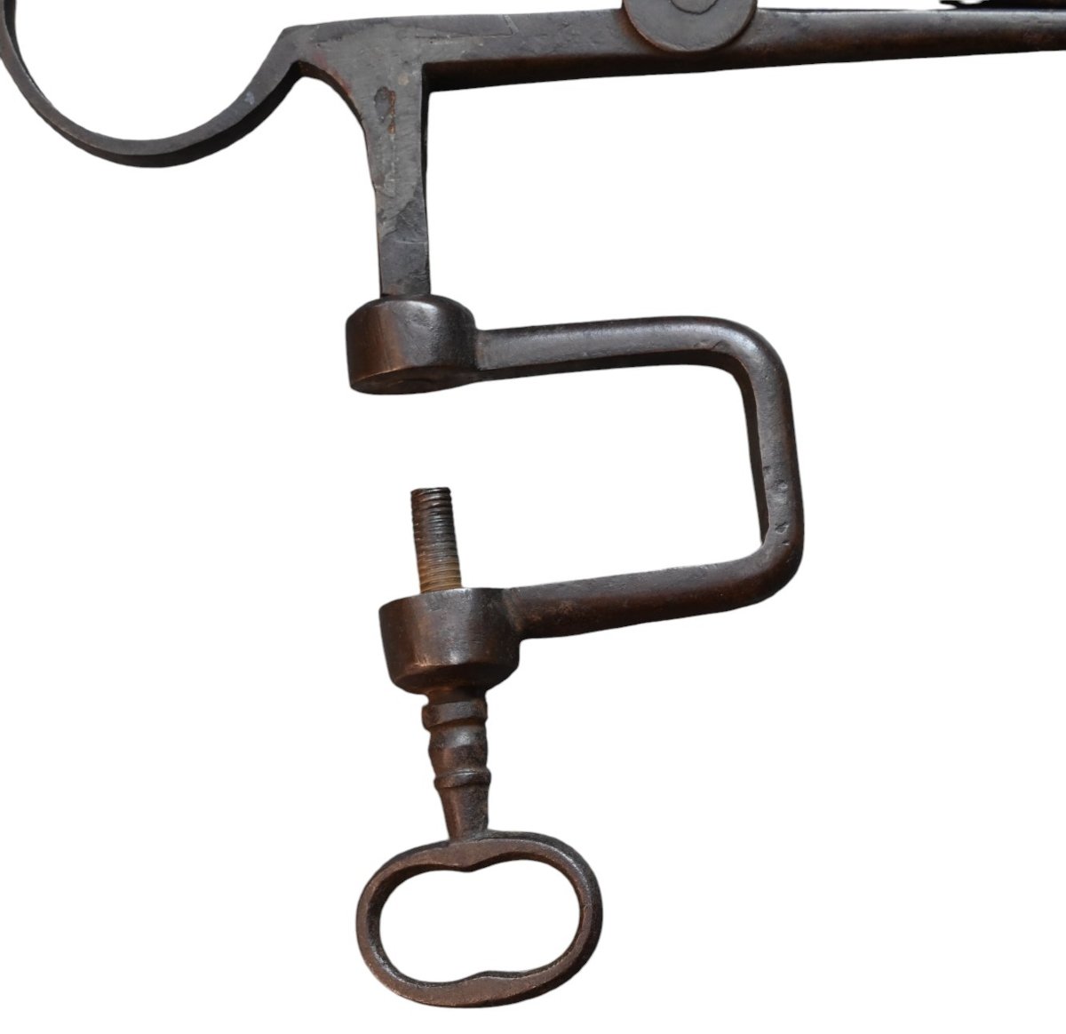 Large 19th Century Wrought Iron Sewing Clamp-photo-1