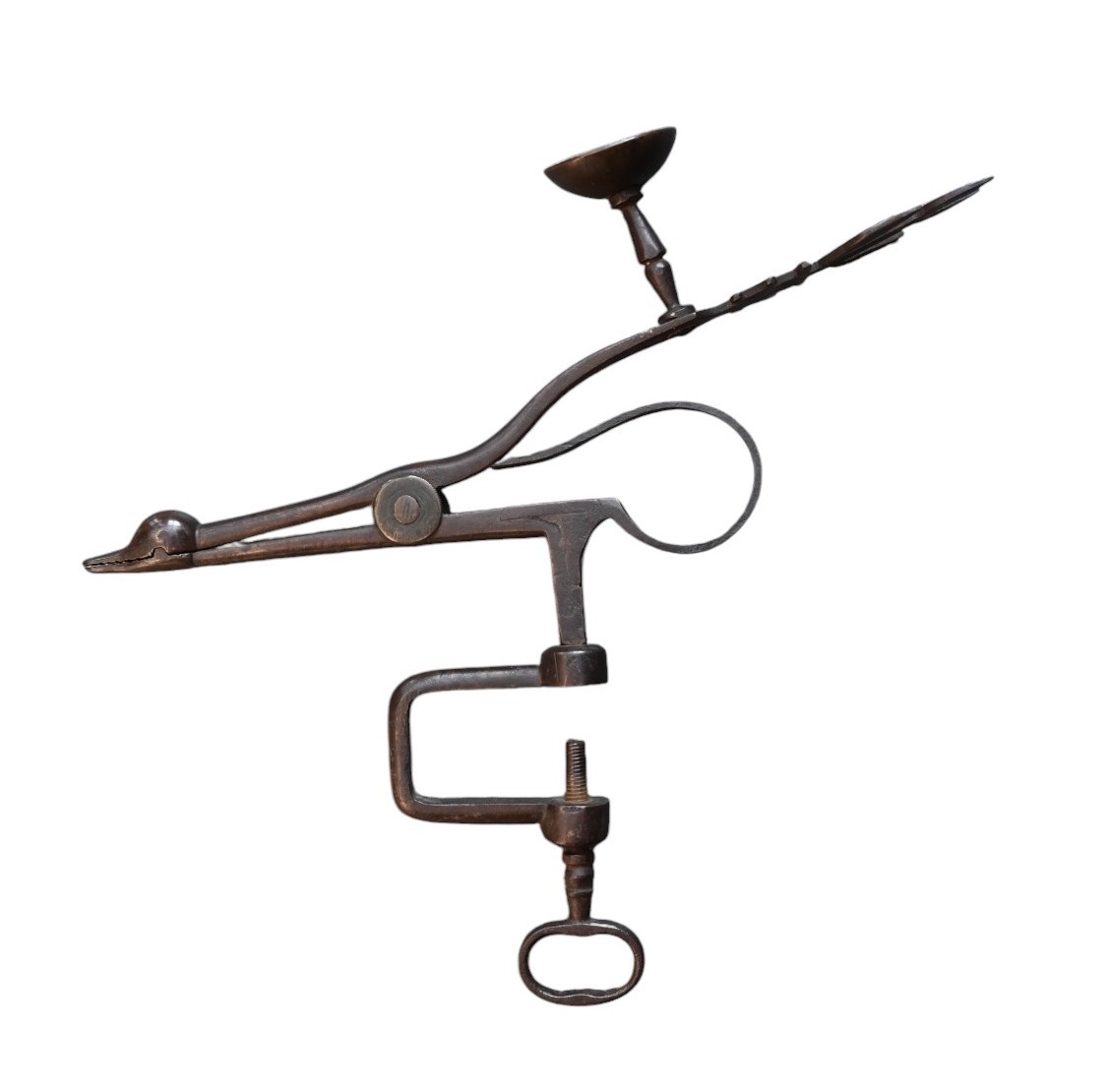 Large 19th Century Wrought Iron Sewing Clamp