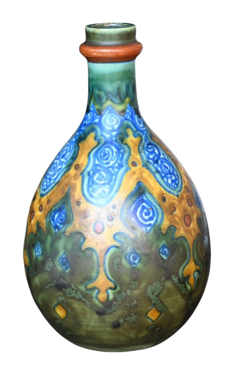 Stoneware Vase Marken Gouda Holland, Early 1900s-photo-2