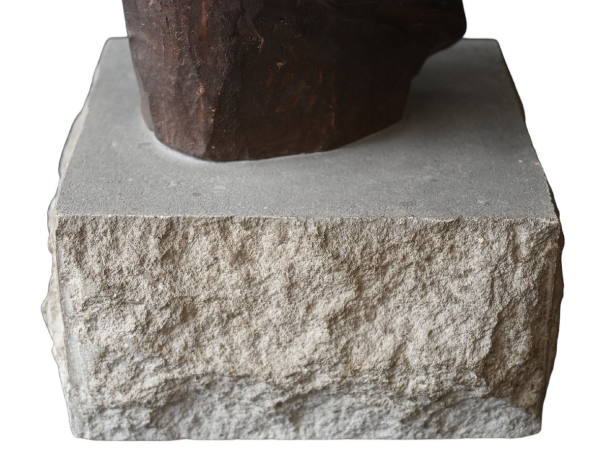 Paul Sersté (1910-2000) Tête Africaniste En Terre Cuite-photo-5