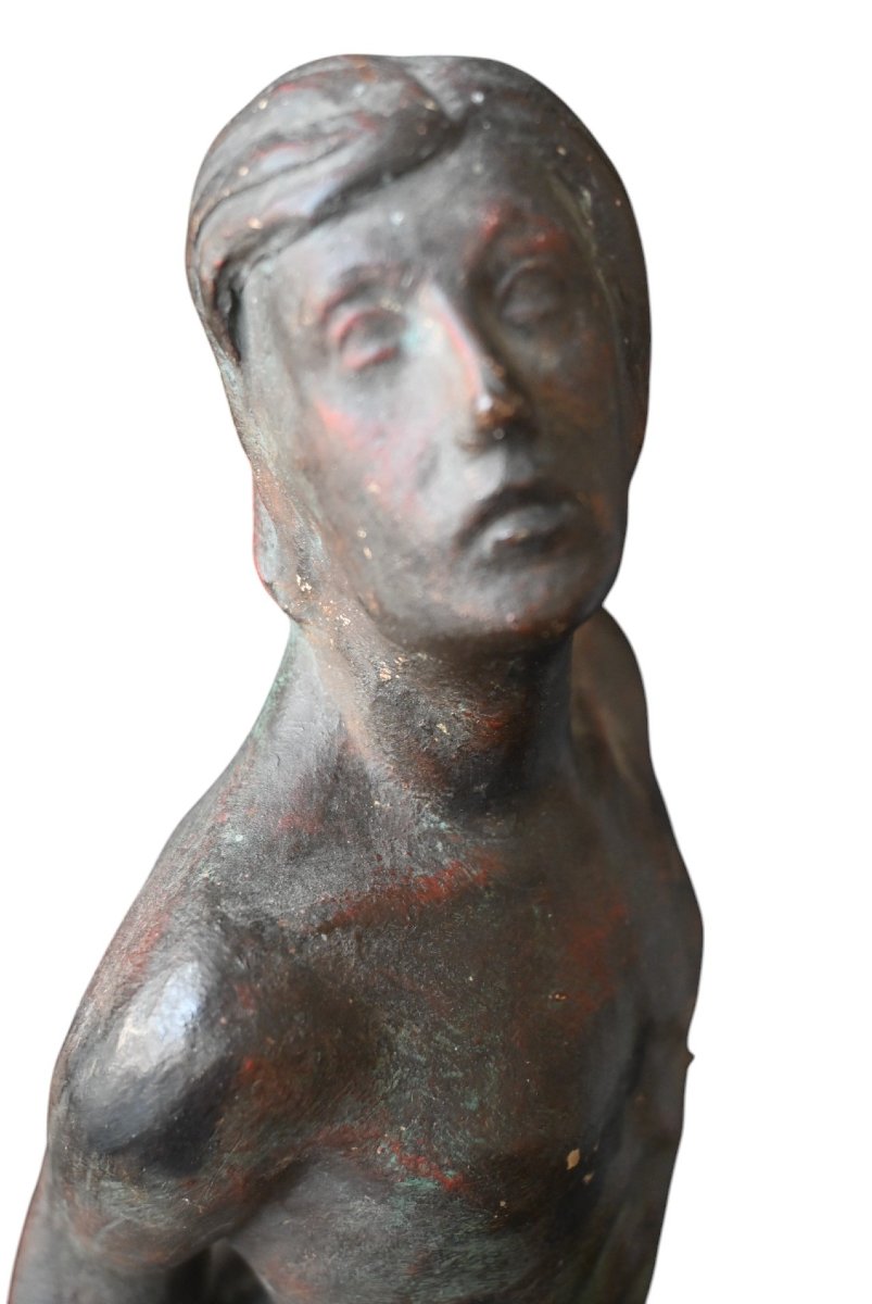18th Century Terracotta Statue Of Saint Sebastian-photo-3