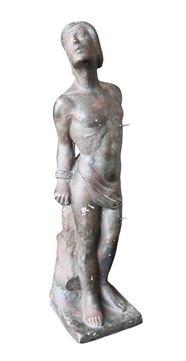 18th Century Terracotta Statue Of Saint Sebastian