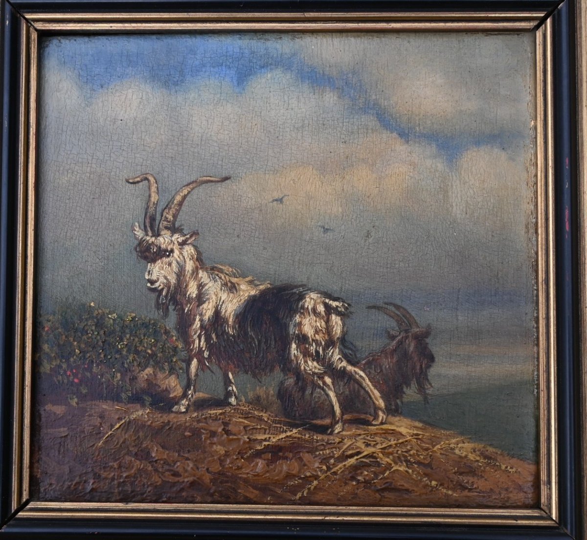 Peinture Sur Panneau d'Un Bouc Et d'Une Chèvre, 1838-photo-2