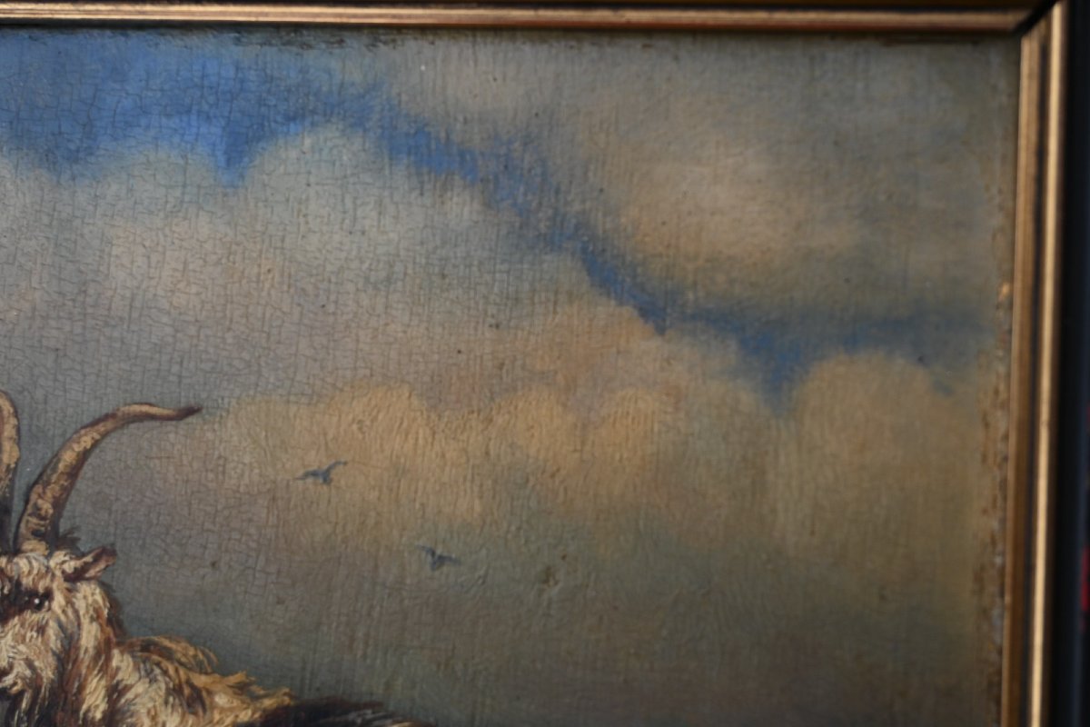 Peinture Sur Panneau d'Un Bouc Et d'Une Chèvre, 1838-photo-2