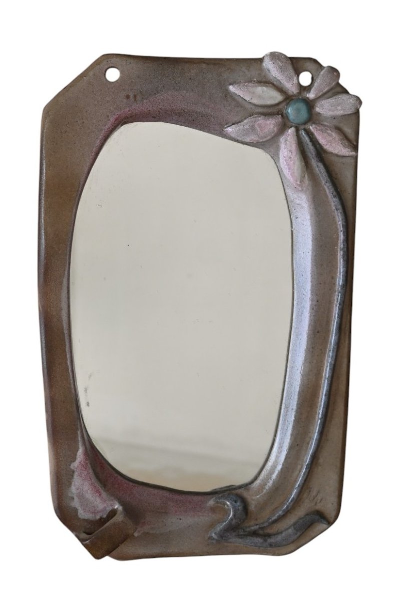 Ady Kroyer, Denmark 1933-2016, Ceramic Mirror Circa 1960-photo-2