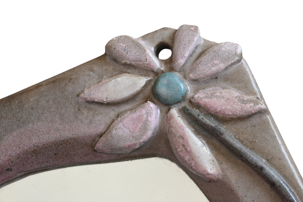 Ady Kroyer, Denmark 1933-2016, Ceramic Mirror Circa 1960-photo-4