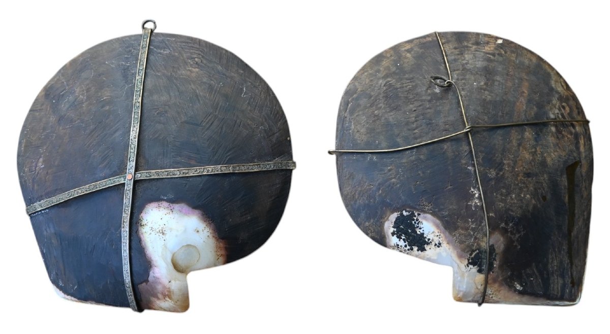 Pair Of Mother-of-pearl Shells Carved As Cameos, Grand Tour, 19th Century-photo-5