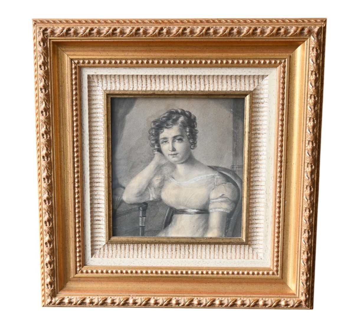 Ansiaux Antoine - Attributed To, (1764-1840) Drawing, Portrait Of A Young Woman