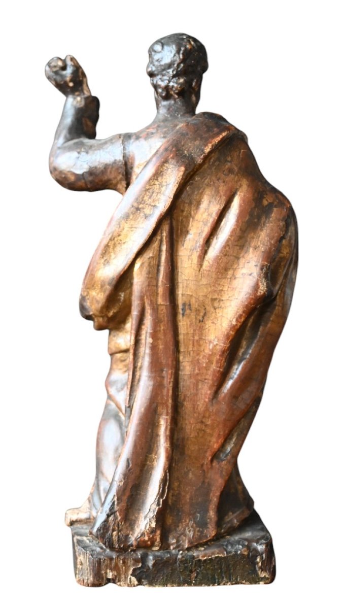 Carved Oak Statue Of Saint Peter – Late 16th Century, Northern Europe-photo-2