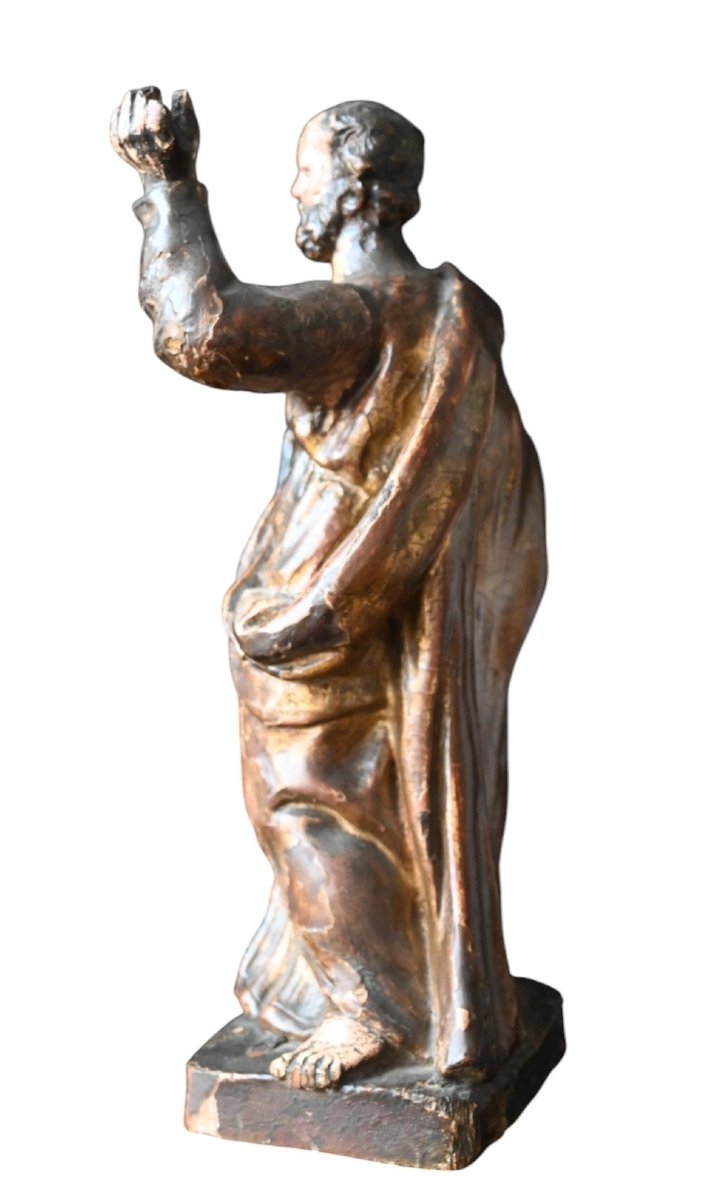 Carved Oak Statue Of Saint Peter – Late 16th Century, Northern Europe-photo-3