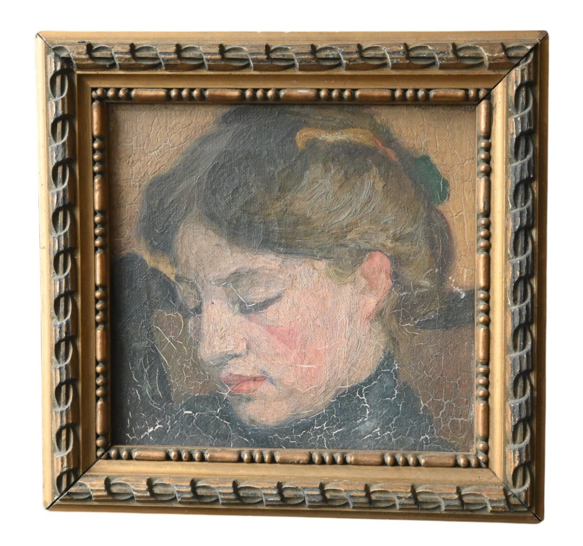 Portrait d&#039;une femme, peinture sur toile, 19 &eacute;me si&eacute;cle