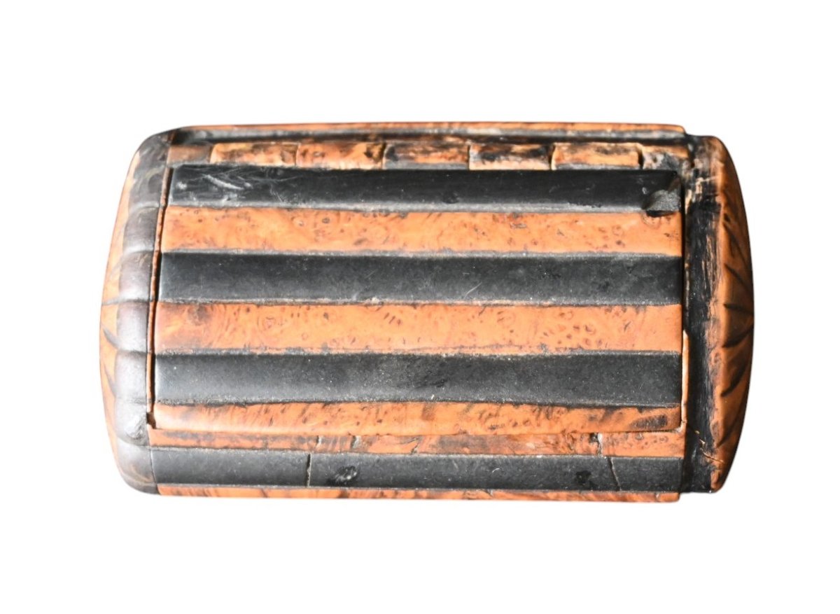 Wooden And Horn Snuffbox, 19th Century-photo-2
