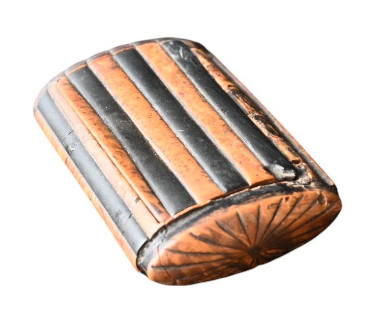 Wooden And Horn Snuffbox, 19th Century-photo-3