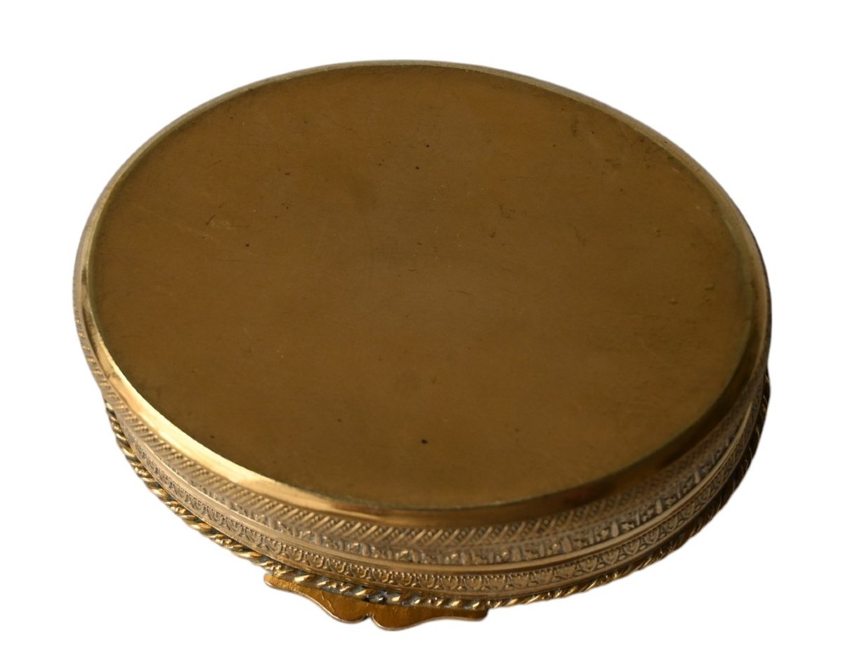 Gilt Bronze Box With Miniature Of Napoleon Bonaparte, 19th Century-photo-4