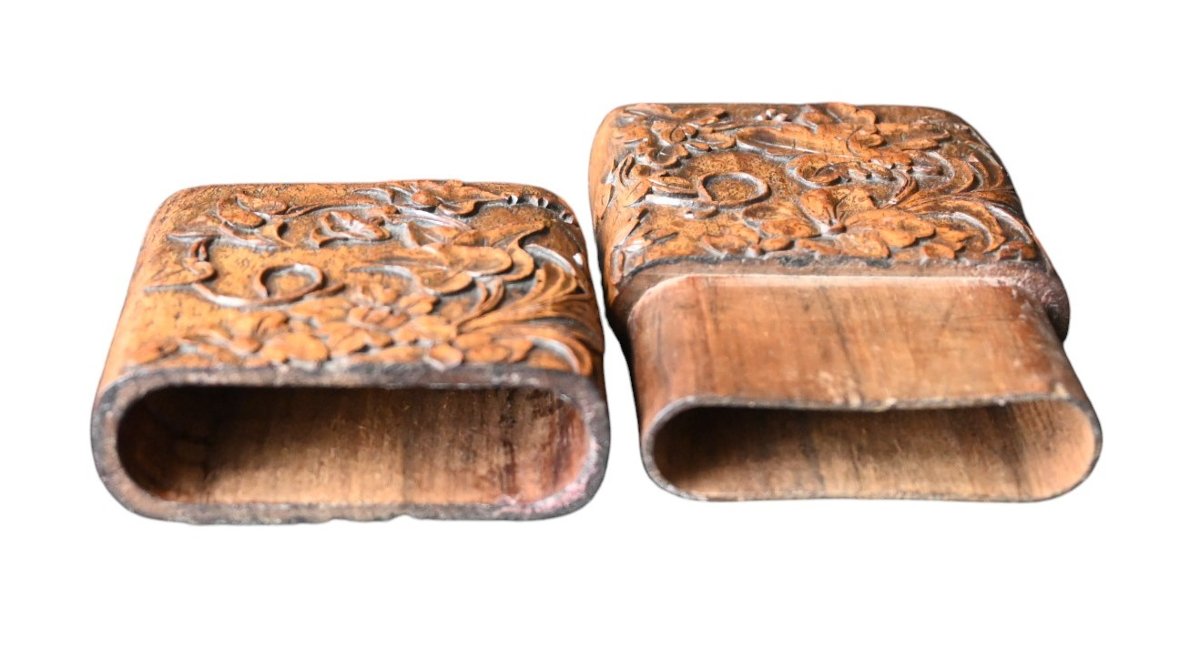 Cigar Case Carved In Wood, 19th Century-photo-3