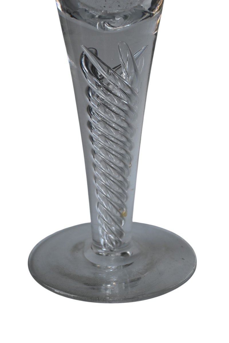 Pair Of Large (28 Cm) Twisted 19th Century Friendship/wedding Wine Glasses-photo-2