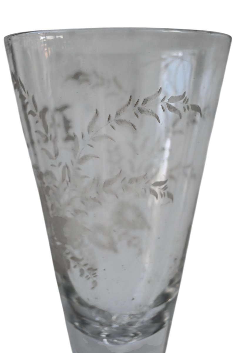 Pair Of Large (28 Cm) Twisted 19th Century Friendship/wedding Wine Glasses-photo-1