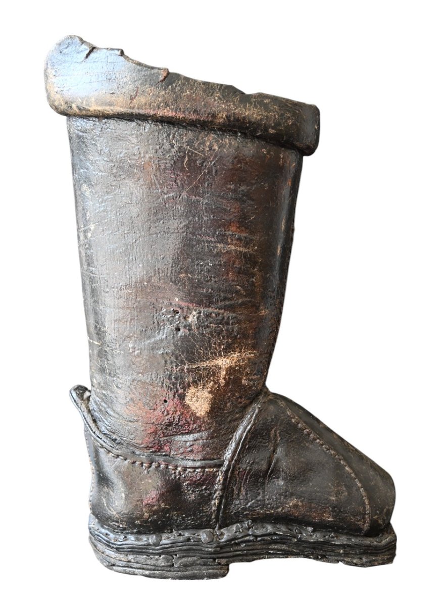 18th Century Thick, Heavy Leather Postilion Boot.-photo-4
