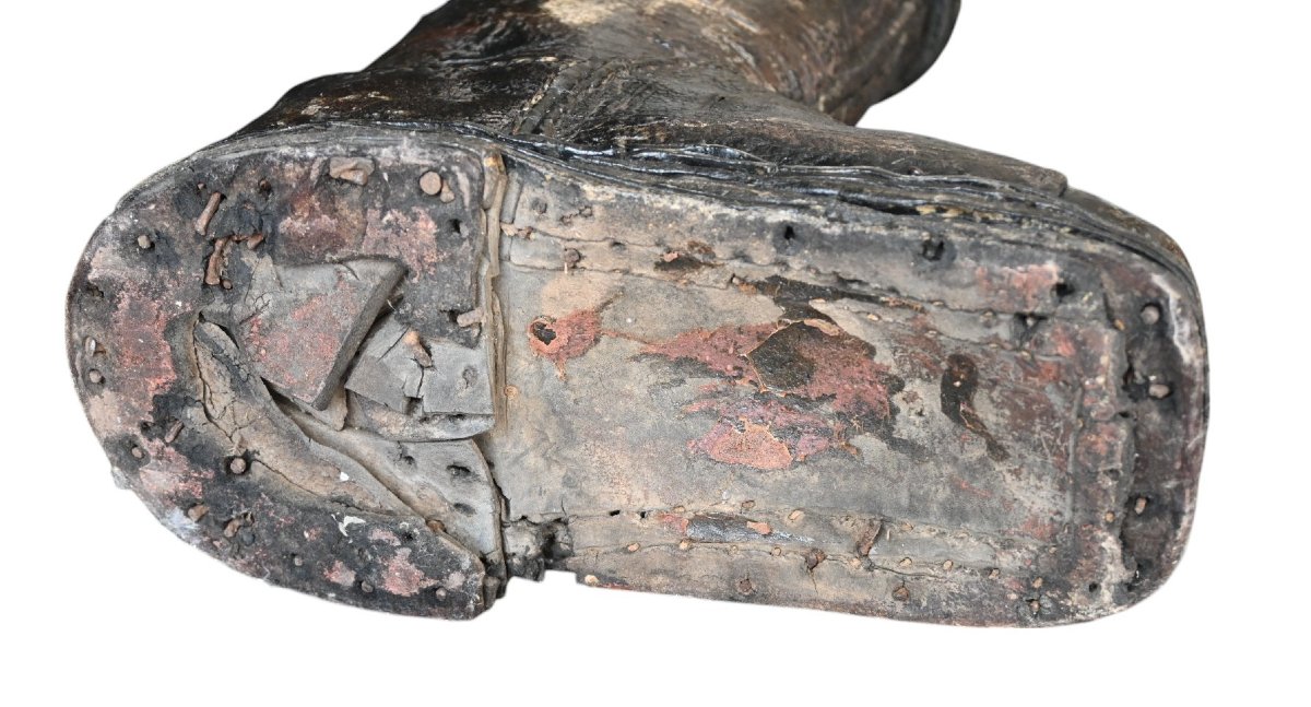 18th Century Thick, Heavy Leather Postilion Boot.-photo-3