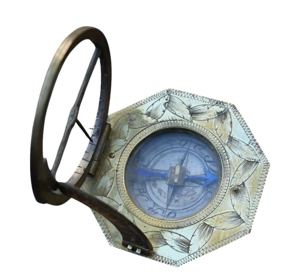 Rare cadran solaire équatorial et boussole du XVIIIe siècle par Johann Nepomuk Schrettegger,-photo-7