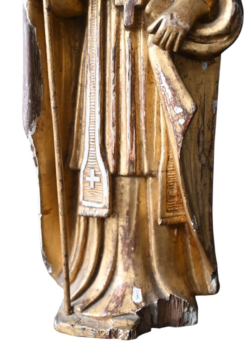 Sculpted And Gilded Statue Of Saint Augustine, 18th Century-photo-4