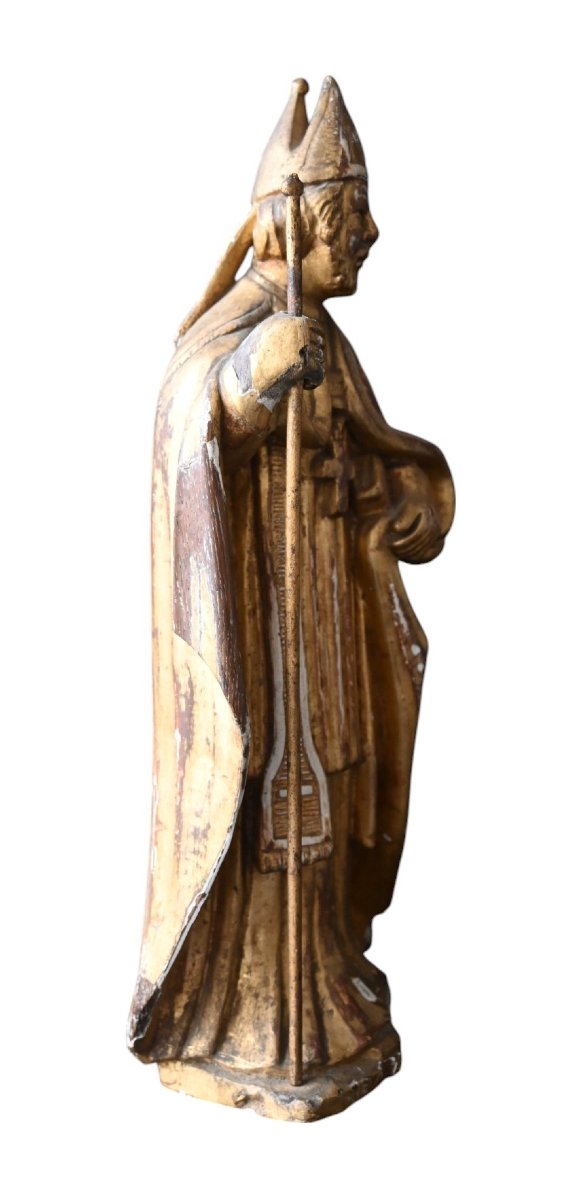 Sculpted And Gilded Statue Of Saint Augustine, 18th Century-photo-1