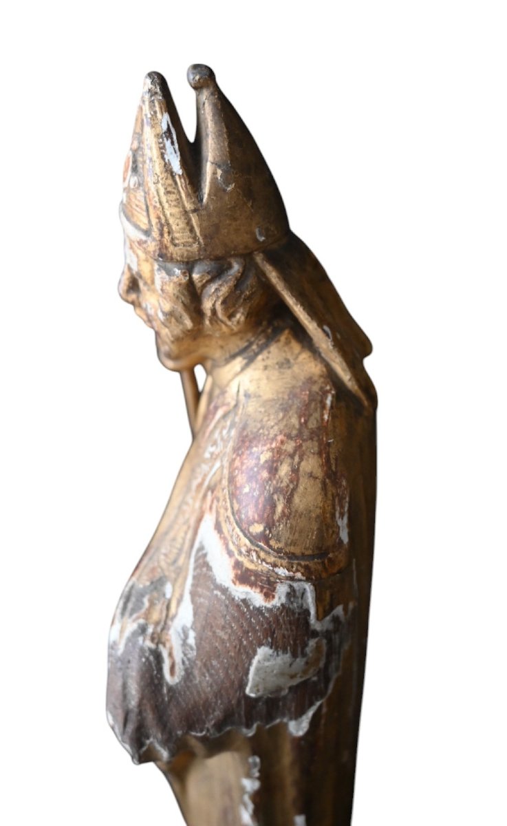 Sculpted And Gilded Statue Of Saint Augustine, 18th Century-photo-4