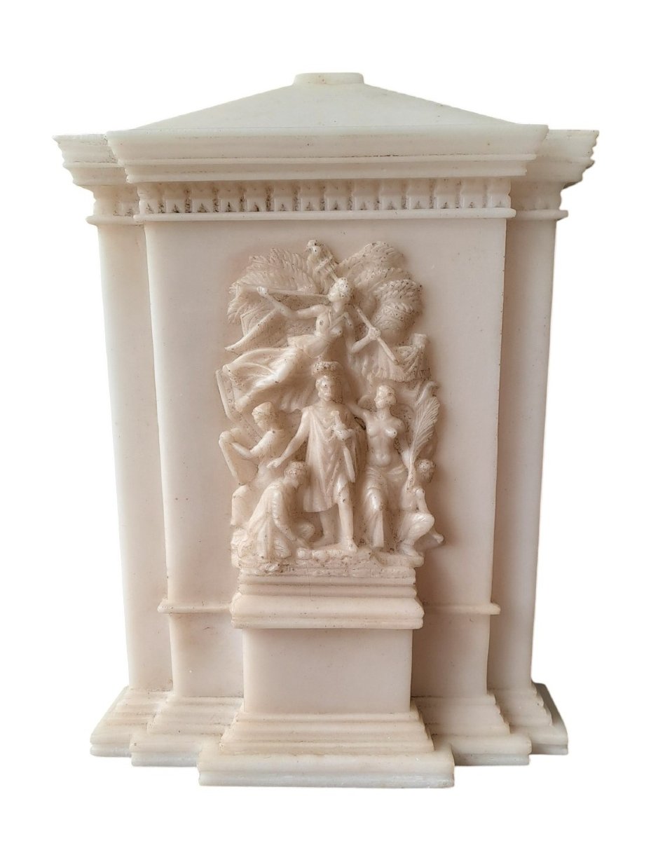Sculpture Monumentale Allégorique en Marbre , Grand Tour (Fin XIXe / Début XXe siècle)-photo-2