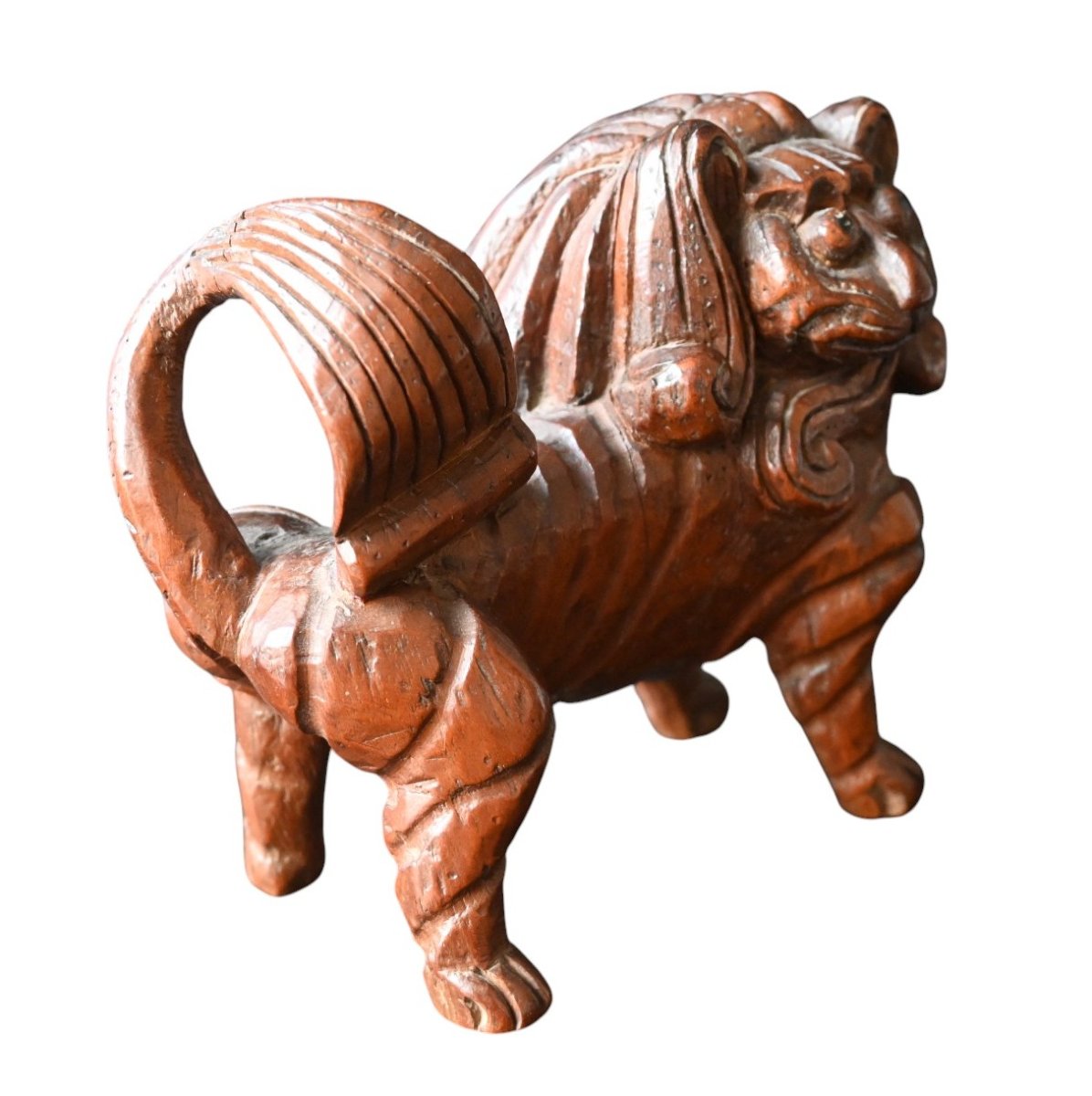 Dutch Colonial Period Ceylonese Guardian Lion Sculpture – 18th Century-photo-3