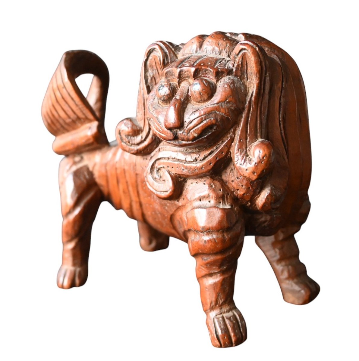 Dutch Colonial Period Ceylonese Guardian Lion Sculpture – 18th Century-photo-4