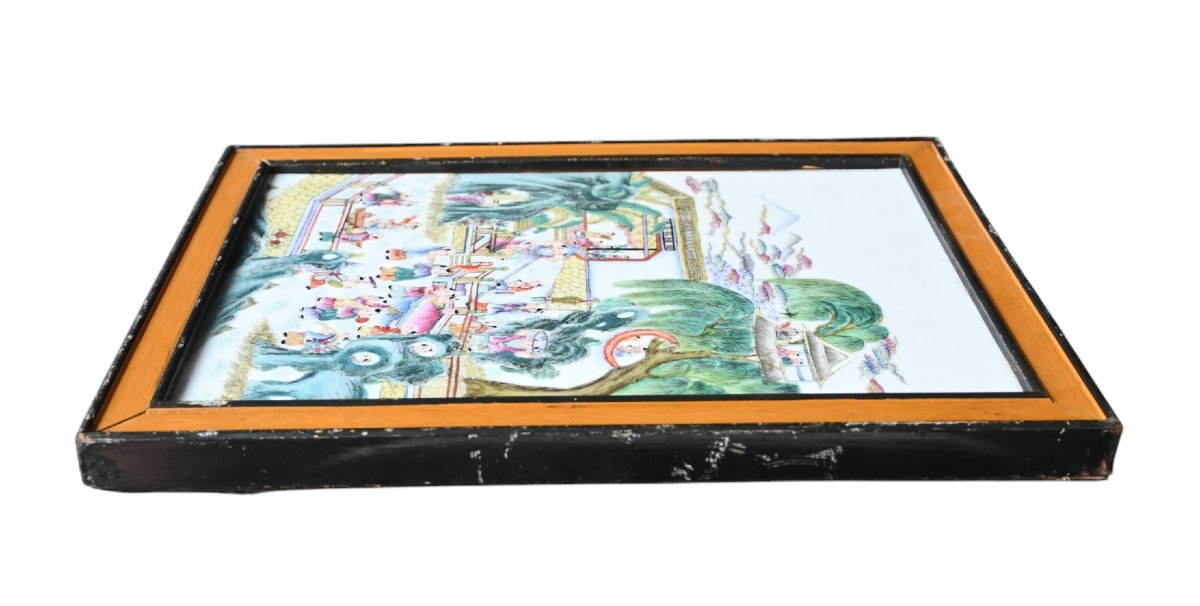 Chinese Porcelain Plaque From The Republican Period – "hundred Children" Motif 1920–1940-photo-4