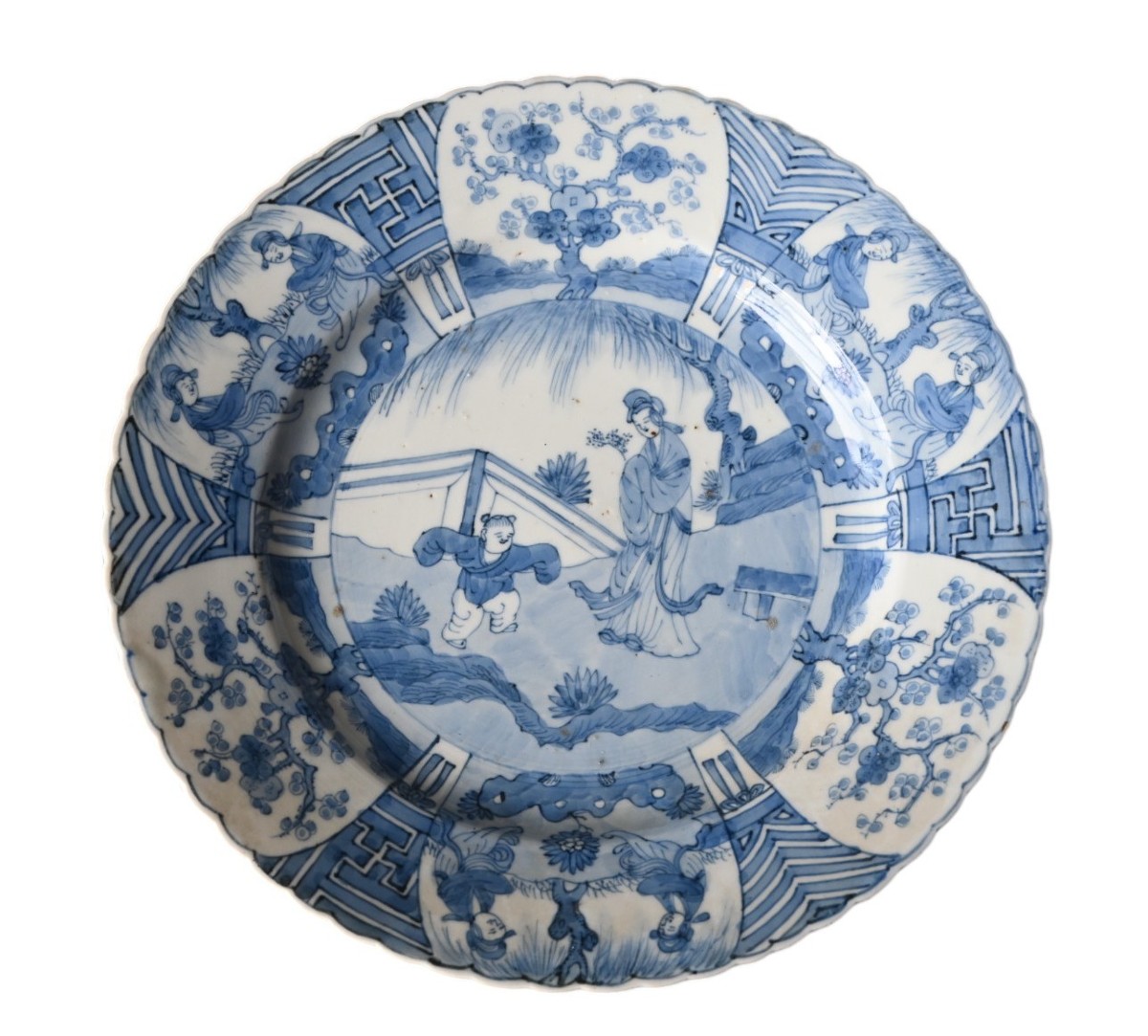 Blue And White Porcelain Plate, Kraak Style – Early Kangxi Period, Circa 1670–1690