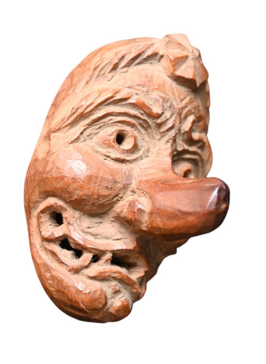 Netsuke Japonais – Masque Grotesque, Époque Edo à Début Meiji (vers 1820–1880)-photo-2