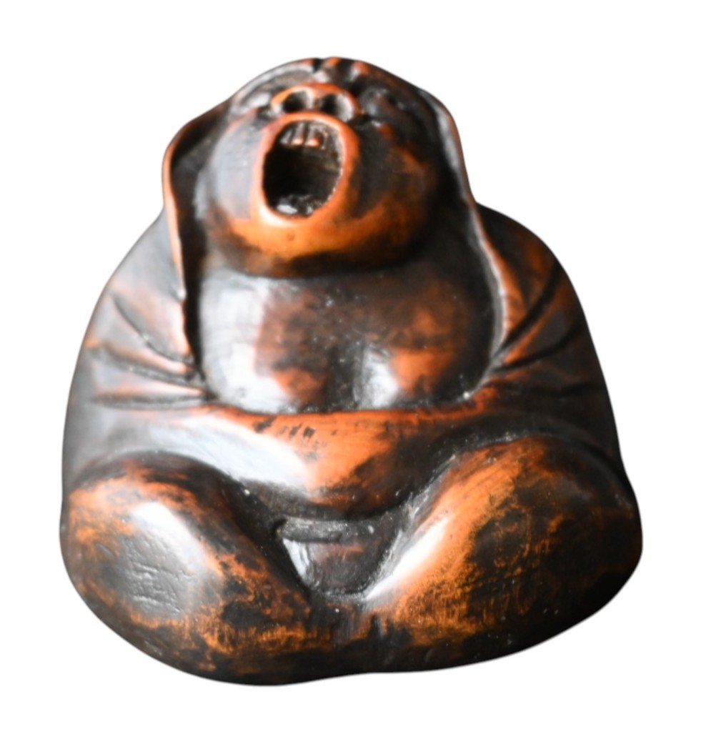 Japanese Boxwood Netsuke – Monk In Ecstasy, Edo Period-photo-2