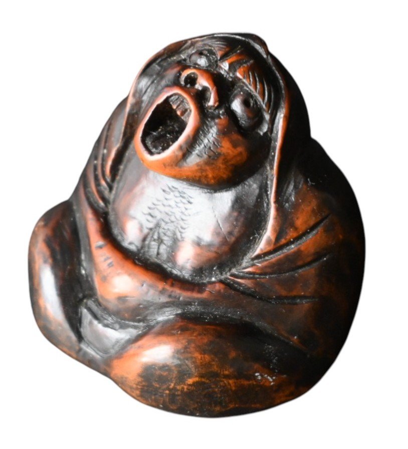 Japanese Boxwood Netsuke – Monk In Ecstasy, Edo Period-photo-3