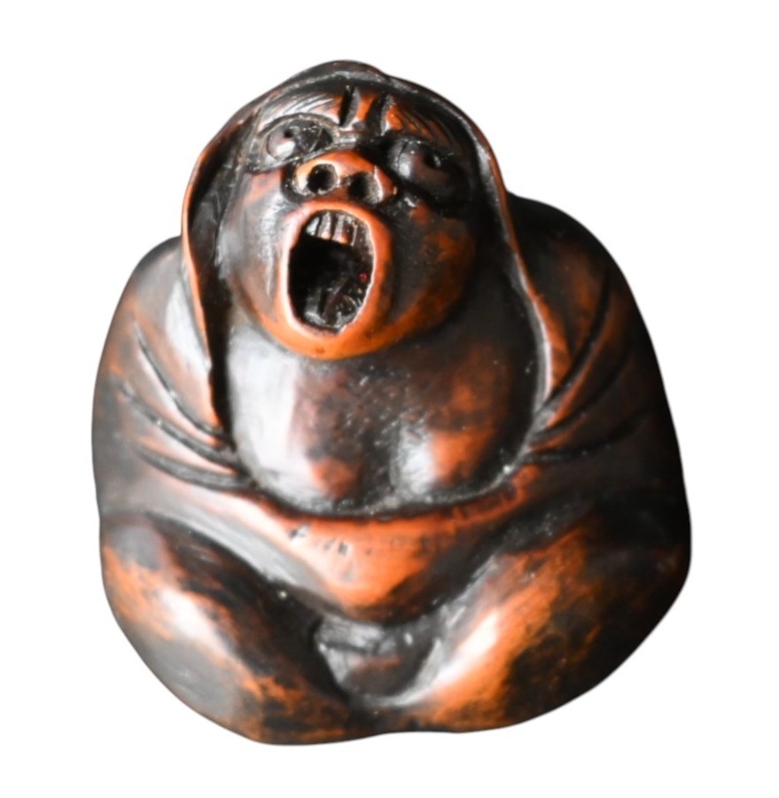 Japanese Boxwood Netsuke – Monk In Ecstasy, Edo Period
