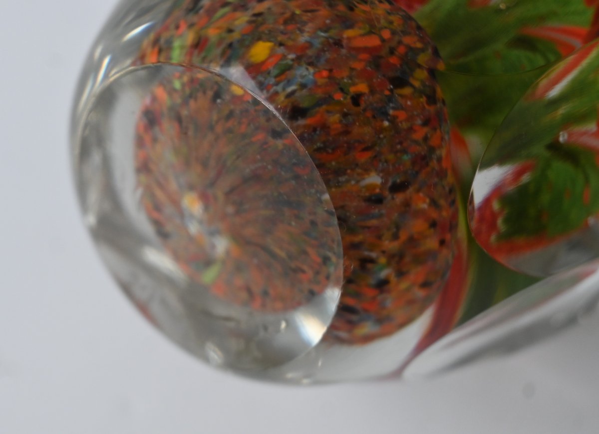 Rare Hand Signed Faceted Paperweight, Val Saint Lambert Circa 1960-photo-2